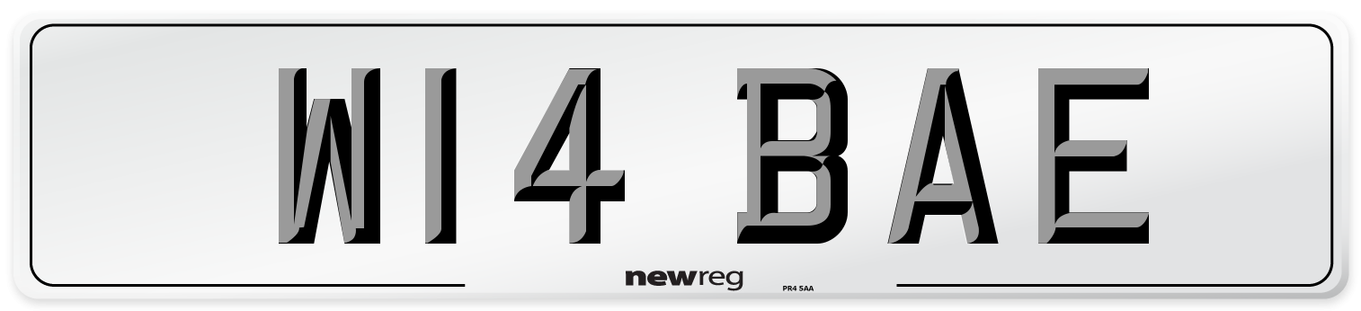 W14 BAE Number Plate from New Reg